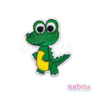 ตัวรีดการ์ตูนจระเข้ยิ้ม ตัวรีดติดเสื้อ อาร์มปักตกแต่ง DIY EMBROIDERY PATCH (00080368)
