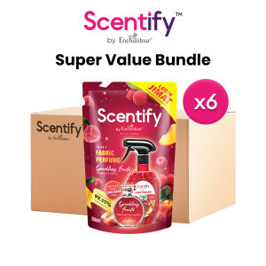 [Bundle of 6] Scentify Fabric Perfume Sparkling Fruite Refill Pouch 350ml | Long-lasting parfum | By Enchanteur