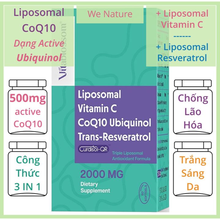Liposomal CoQ10 2000mg - Dạng Active Ubiquinol - CoEnzyme Q10 ...