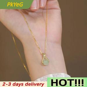 PkYeG Hetian Necklace Metal Non Tarnish Fashion Women Accessories Jewelry