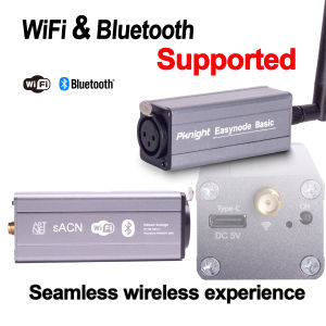 Pknight 2.4G Wireless DMX ControllerCompact Transceiver with Wi-Fi/Bluetooth Connectivity Supports Artnet & sACNEasynode Basic