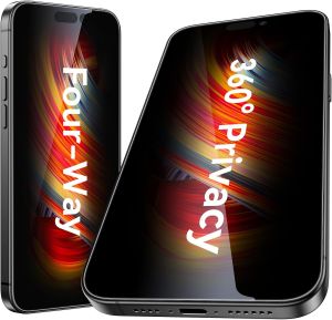 Esanik 2-Pack for iPhone Air 360 ° Privacy Screen Protector - 4-Way Tempered Glass Shatterproof Anti-Peep Scratch Resistant Easy Installation Frame Included