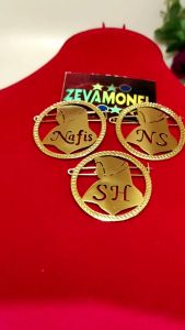 bros pin nama hijab custome nama sendiri lapis emas