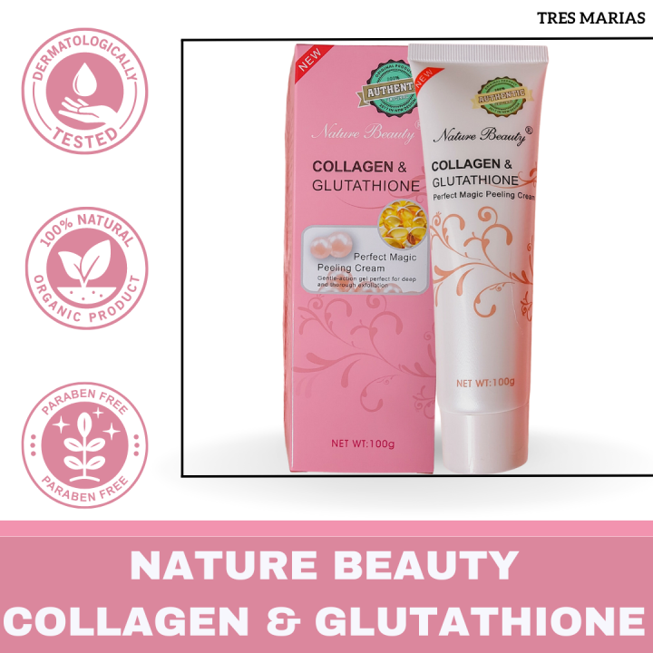 Nature Beauty Collagen and Glutathione perfect magic peeling cream, Gently  action gel perfect for deep and thorough exfoliation 100g