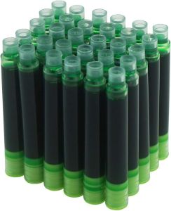 Asvine Fountain Pen Ink Cartridges Black Color Set of 30 Refill Ink Cartridges 3.4 mm Bore Diameter