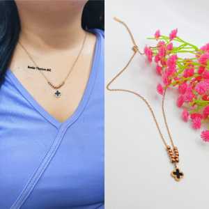 Kalung titanium bunga bijilada anti luntur dan anti karat (COD)