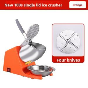 VOYUE Electric Ice Shaver 4 Double Blades Splash Proof Snowflake Sand Ice Machine Commercial Adjustable Ice Blender Milk Tea Shop