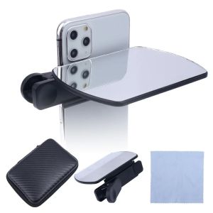 Universal Smartphone Camera Mirror Reflection Clip Kit with Selfie Reflector Adjustable Mobile Phone Mirror Clip