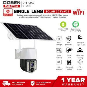 DOSEN  Solar Dual Lens CCTV Camera For House V380 PRO WiFi/4G IP Camera Home Wireless connect phone with indoor and outdoor/ Full Color Night Vision /Alarm warning HD 1080P