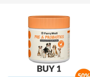 （CHCIKEN）FurryWell Pre and Probiotics for Dogs - Buy 1 Free 1 Buy 2 Free 1 3-in-1 Gut Skin Hair Support with Natural Ingredients