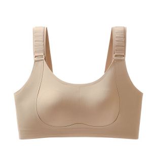 Maniyun 7-Position Adjustable Shoulder Straps Lifting Bra Fixed Thin Cup Full Coverage Seamless Push Up Bra Wireless Lingerie