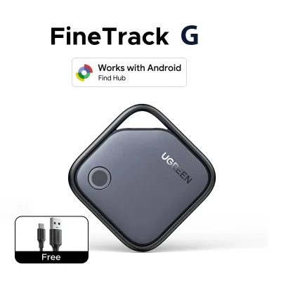UGREEN Rechargeable FineTrack Duo Smart Tag Tracker Support Google + Apple IOS System Work with Apple Find My App and Android Find HUB App Anti-Loss Device Airtag for Car Keys Wallets Pets with 1-Year Battery Life Model:75646