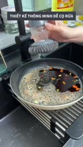 Cọ sắt kèm nhả dầu tay cầm tiện dụng Cọ rửa bát đĩa xoong nồi có khoang nhả dầu Phukienprocare