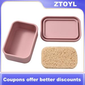 【ZTOYL】 Solid Shampoo Bar Holder Large Leakproof Travel Soap Case Silicone Soap Box With Draining Layer Enhanced Soap Container