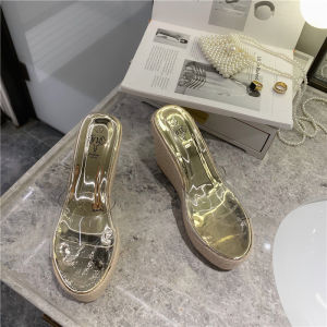 Summer New Womens Slope Heel Sandals Fashion Weaving Waterproof Platform