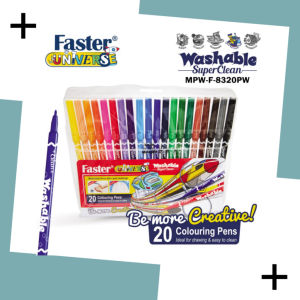 Faster Universe MPW-F-8320PW Super Clean Washable Colouring Pen/ Pen Warna (20 colours/pack)