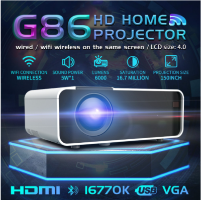 [1.1] SALE 6000 lumens Mini Projector G86 HD Projector WIFI LCD Led Projector Ho