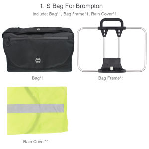 TWTOPSE British Flag S Bag For Brompton Folding Bike Waterproof Bicycle Pannier Luggage Basket Rainproof Cover S Bags For 3SIXTY PIKES Cycling Toolkit Laptop Bag Basket