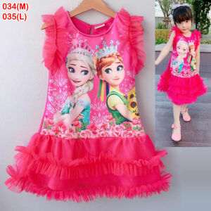 2-8ขวบ เดรสเอลซ่า แต่งมุ้งระบาย 2 ชั้น ชุดเจ้าหญิง เดรสเด็กผู้หญิง ชุดเด็กผู้หญิง เสื้อผ้าเด็กผู้หญิง เดรสเด็ก ชุดเด็กหญิง ชุดเอลซ่า [034]