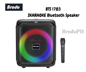 BTS 1783 - Brodu Bluetooth Speaker 8inch Subwoofer Wireless Rechargeable Speaker with RGB dynamic lighting effect with 1 Microphone COD