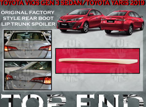 TOYOTA VIOS GEN 3 SEDAN/ TOYOTA YARIS 2019 ORIGINAL FACTORY STYLE REAR BOOT LIP TRUNK SPOILER MATERIAL ABS SKIRT LIP