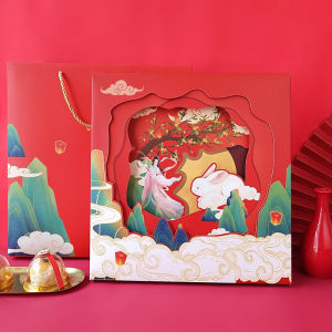 (1set MOX30) Box Mooncake 3D isi 8 Dus Kue Bulan Chinese Mooncake Festival