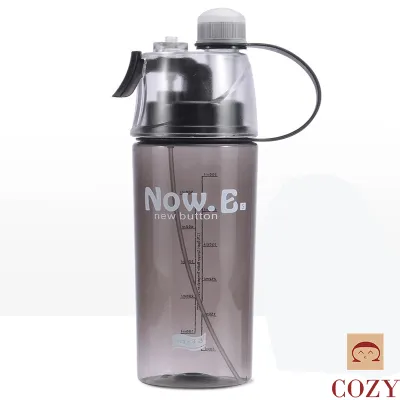 [Freeship Max] Bình nước thể thao phun sương NOW.E 600ml Bình uống nước tạo ẩm thông minh nhiều màu Cozy style