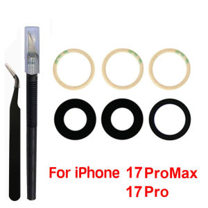 Sapphire Back Camera Lens Glass For 12 13 Mini 14 15 Plus 17 Pro Max Rear Camera Repairing Parts With 3M Adhesive & Tools