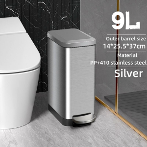 Stainless steel 7L/9L/13L/15L/20L high quality foot pedal trash bin with lip