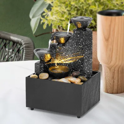 present Tabletop Fountain Ornaments Home Gardening Decoration Rockery Water Fountain Crafts Gifts Desktop Decorations