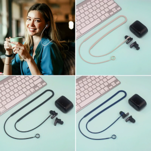 Soft Straps Cord Antilost Sport String Skin-Friendly Neck Around Wireless Headphone Lanyard for Status Between /3ANC