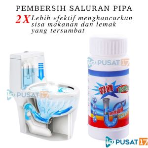 PUSAT17 SERBUK ANTI SUMBAT / BUBUK PEMBERSIH SALURAN PIPA AIR TOILET WASTAFEL WC / OBAT ANTI MAMPET SALURAN PIPA DAPUR SODA API