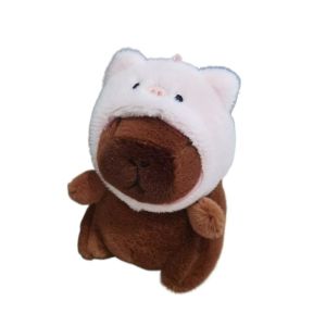 INQUIRYSTORE60IN4 Cute Toy Plush Capybara Keychain Cartoon Capybara Multicolor Headgear Capybara Doll Gift Guinea Pig Fluffty Animal Doll Birthday Gift