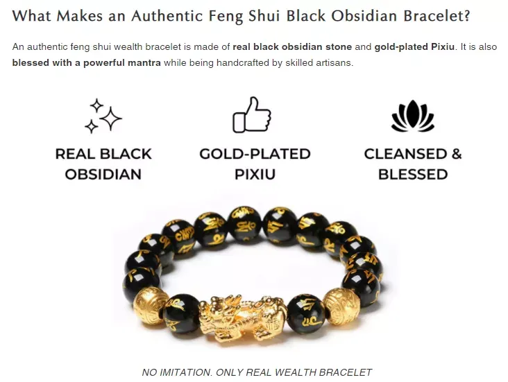 Order Original Feng Shui Black Obsidian Bracelet Online | Treasure Tales