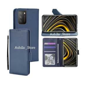 XIAOMI POCO M3/Xiaomi Redmi 9T Case Dompet  Flip Cover Leather Premium Casing  Sarung Buku HP