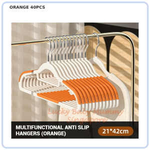 【DAILY ESSENTIAL】 Multifunction Anti Slip Clothes Hangers | PVC and Manganese Steel Hook | 20 or 40 Pieces