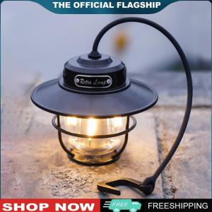[HOSHIN] LED Tent Light Vintage 200LM Portable Camping Light Stepless Dimming Type-C USB Rechargeable for Hiking Fishing Emergency