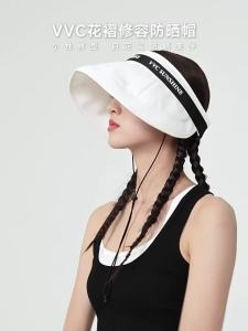 VVC sunscreen hat womens 2025 spring and summer new outdoor sports large brim covers the face and rolls up the sun hat UV protection