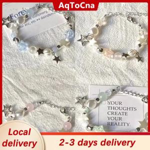 [COD] AqToCna Ship within 24 hours Light Luxury Exquisite Five-Pointed Star Beaded Bracelet For Women Men Fashion Sweet Cool Adjustable Couple Bracelet Gifts