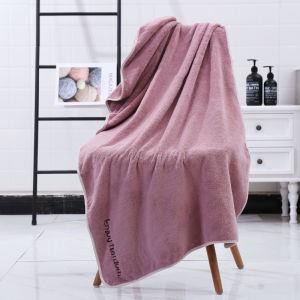 ผ้าขนหนูผืนใหญ่ ผ้าเช็ดตัว ขนแกะปะการัง ดูดซับน้ำได้ดี อ่อนนุ่ม ซักด้วยเครื่องได้ ขนาด 140x70 ซม MJ18