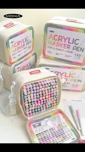 Màu Bút Acrylic Đầu Mềm Bút Lông Acrylic Dạng Mực Nước Chống Nước Đầu Nylon Mềm Pha Màu Được Không Lem Sang Trang Viết Mượt Thiết Kế Bi Lăn Cấp Mực Đều – Dùng Cho Vẽ Đá Vải Gốm Kính Sách Tô Màu Người Lớn