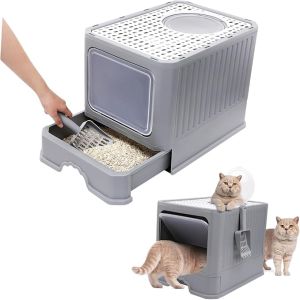Box Cat Litter Box Large Litter Boxes for Big Cats Cat Toilet Pp Fold