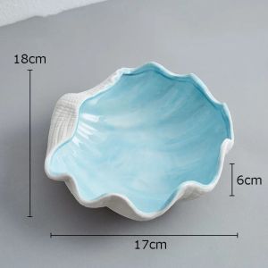 CUBBY Ceramic Starfish Shell Storage Tray Cute Multi-color Conch Storage Plate Home Decor Creative Jewelry Display Tray Jewelry Storage