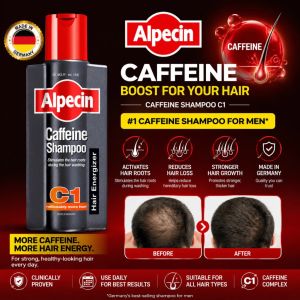 Alpecin Caffeine Shampoo C1 250ml Anti Hair Loss Shampoo for Men Hair Fall Control & Strong Roots