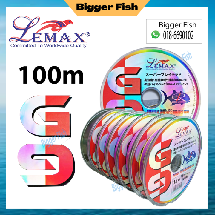 Lemax G9 8X Premium 100% Braid Line, Mancing Castion Line Tali Benang 8  Sulam 100m, Braided Fishing Line Tali Pancing