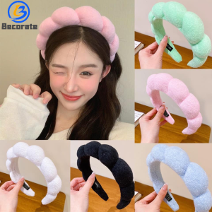 BECORATE Color Bubble Hemp Pattern Hair Hoop Sponge Headband Twist Sponge Cloud Headband Korean Style