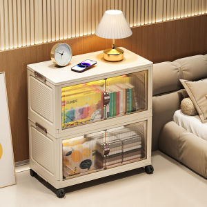 L73CM ultra-large much deeper and higher Multifunction Moveable Stackable Folding 2 Doors Wardrobe Storage Cabinet With Pulley UP TO 540L