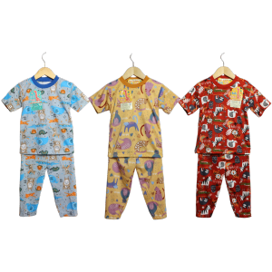 3stel/setelan piyama anak printing gaffykids untuk umur 1-2 tahun