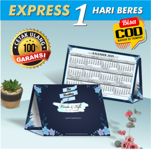 [50pcs - RCU024] Undangan Kalender Duduk Undangan Pernikahan / Khitanan Elegant Murah & Tebal