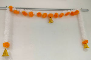 Traditional Handmade Artificial Marigold Flowers Garlands Door Hangings | Main Door Entrance | Diwali & Pooja | Festival Decor (Pack of 1 pc | Size - 33 inches)